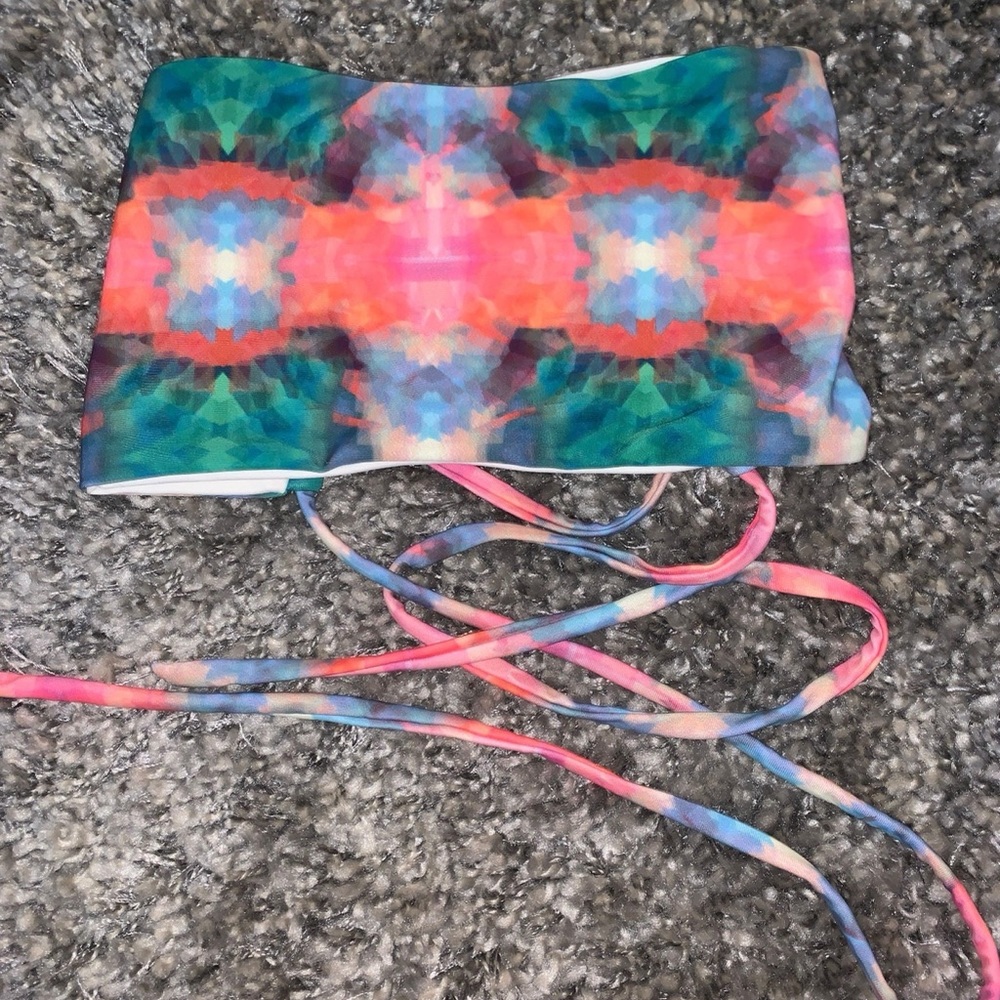 L*Space lace up bandeau swim top